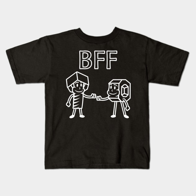 Best Friends Forever - Nut and Bolt Fist Bump Kids T-Shirt by Malinda